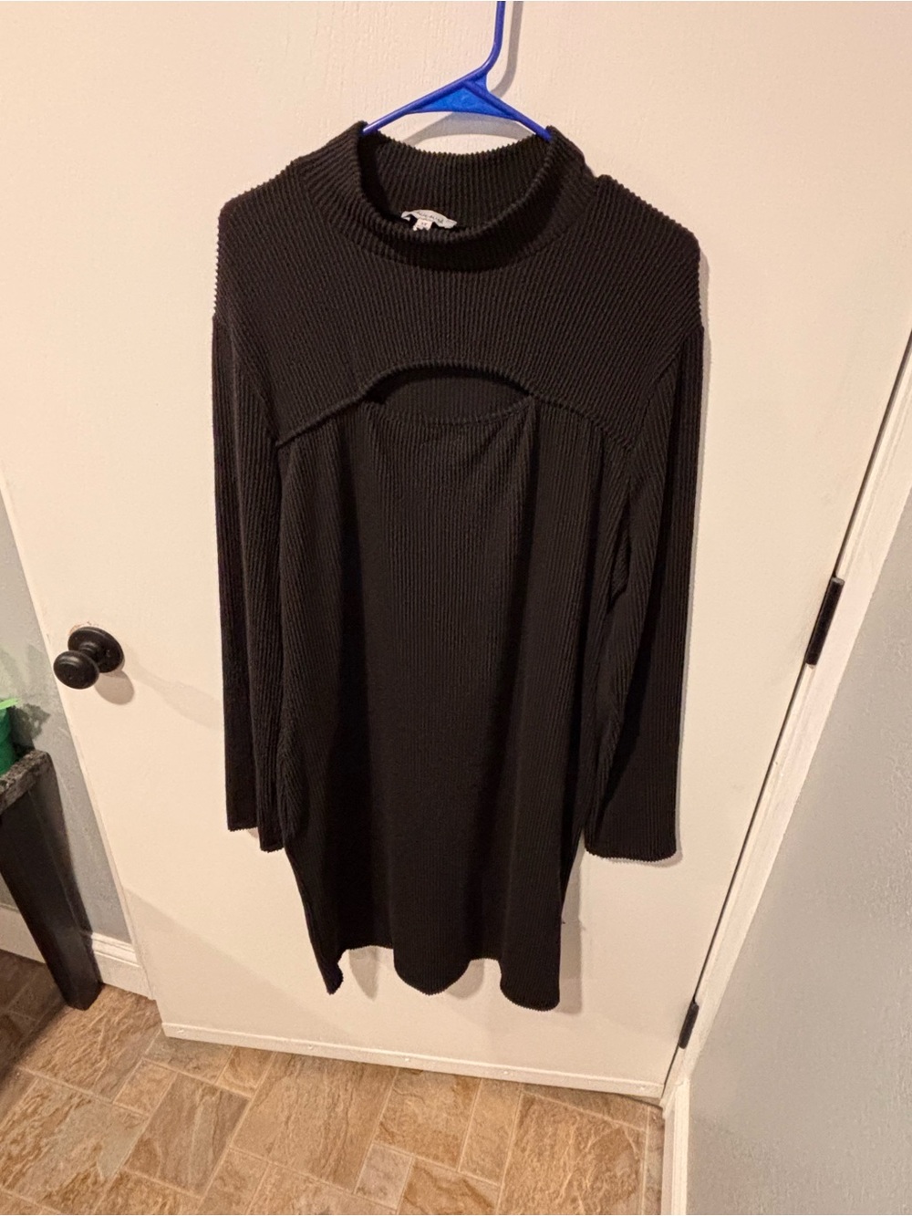 White Birch Black Long Sleeve Knit Women's Dress 3x